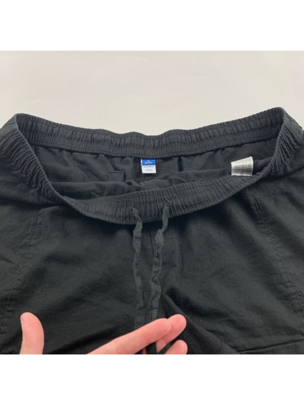 Old Navy Black Linen Blend High Rise Pull On Shorts XL - Picture 3 of 6